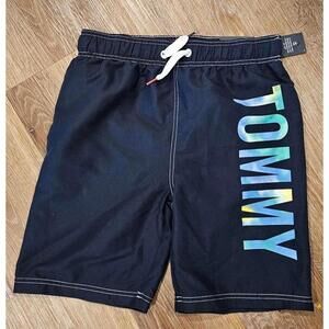 Tommy Hilfiger Youth Boys Navy Swim Trunks with Graphic Size 16/18